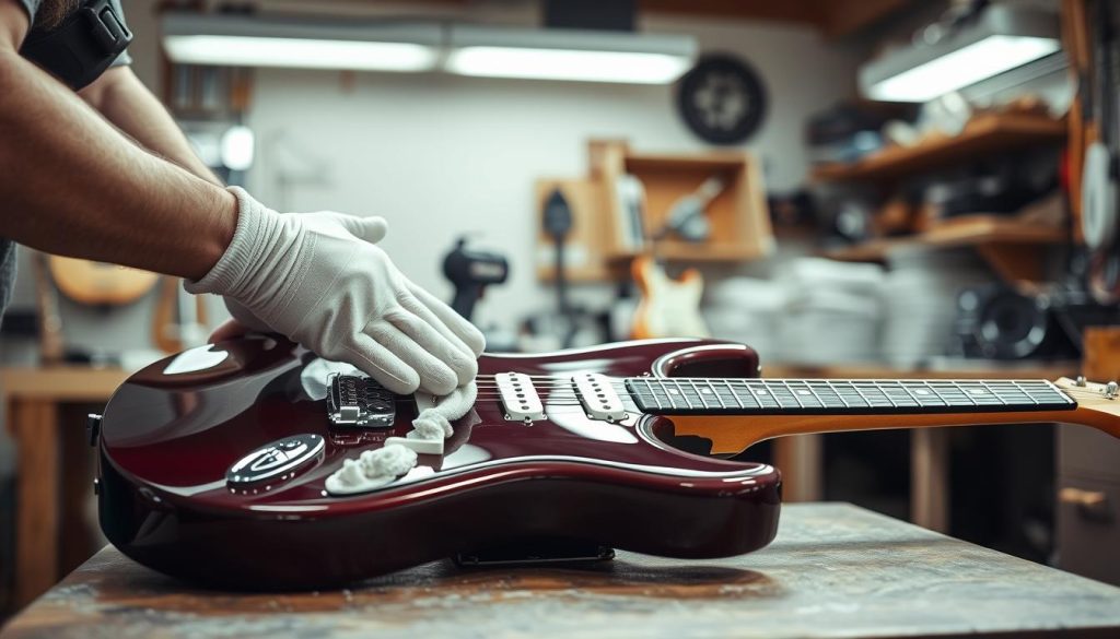 nettoyage du corps de la guitare