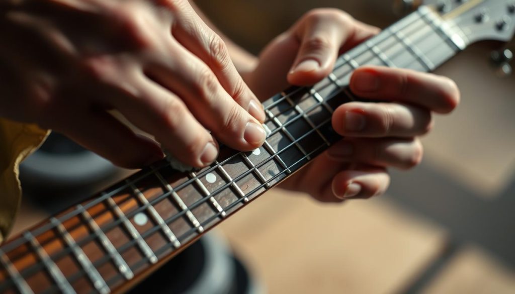 nettoyage du manche et des frettes